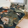 thumbnail image 3 of Koi Fish Vintage Japanese Quilt Cover Set Fashionable Printed Bedding Covers with Pillowcase Home Textiles, Queen (90"x90"), 3 of 5