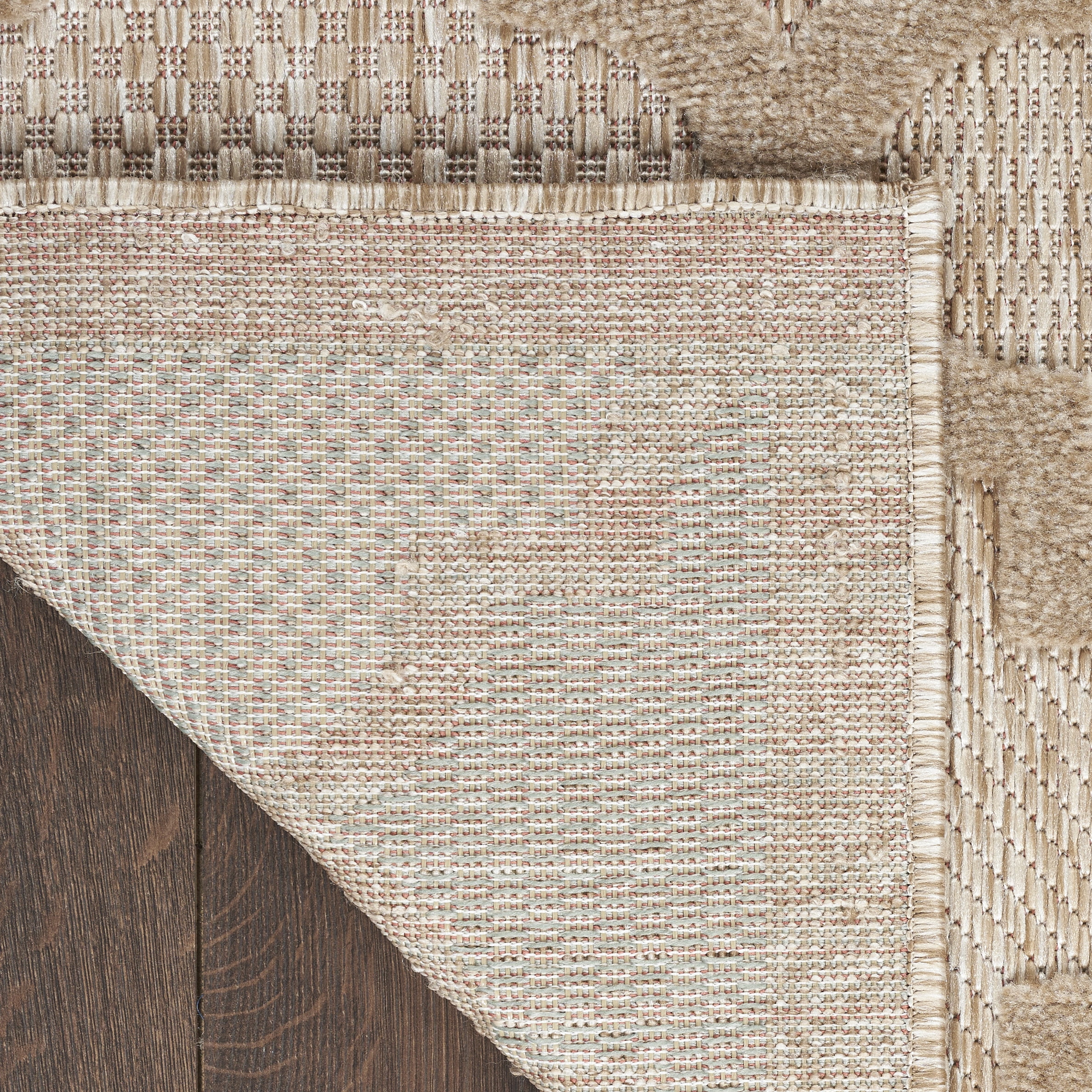 Nourison Easy Care Indoor/Outdoor Natural Beige 5' x 7' Area Rug, (5x7)