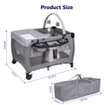 thumbnail image 7 of SACVON Portable Baby Playard with Bassinet & Changing Station | Bedside Crib | Removable Storage Organizer | Gray, 7 of 7