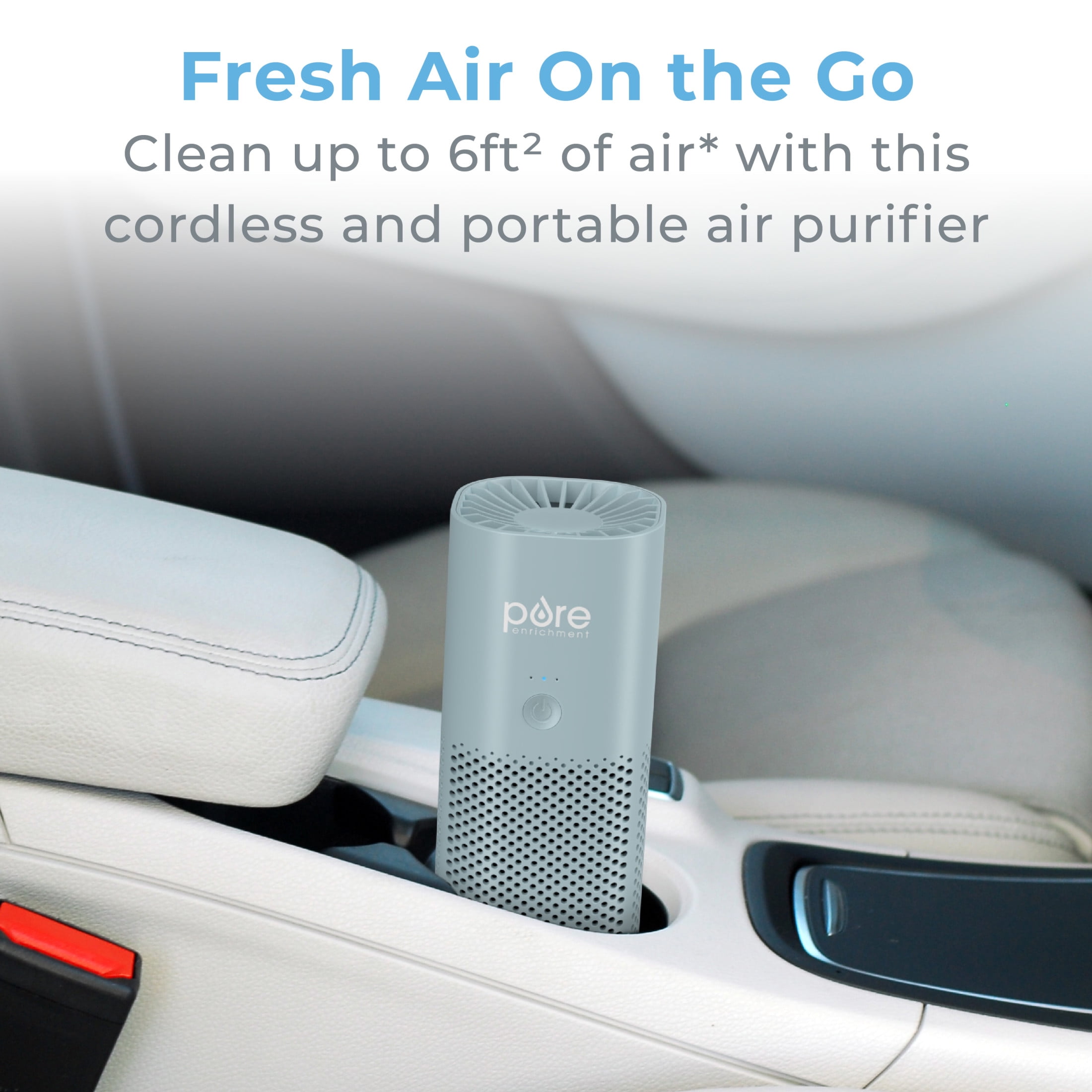 Pure Enrichment PureZone Mini Portable Air Purifier - True HEPA Filter Cleans Air, Helps Alleviate Allergies, Eliminates Smoke & More — Ideal for Traveling, Home, and Office Use (Starlight Blue)