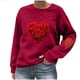 thumbnail image 3 of RKSTN Women's Valentine's Day Sweatshirts Oversized Crewneck Valentines Heart Graphic Print Hoodless Sweatshirt Womens Casual Plus Size Round Neck Loose Comfy Sweatshirt Fall Spring Clothes, 3 of 6