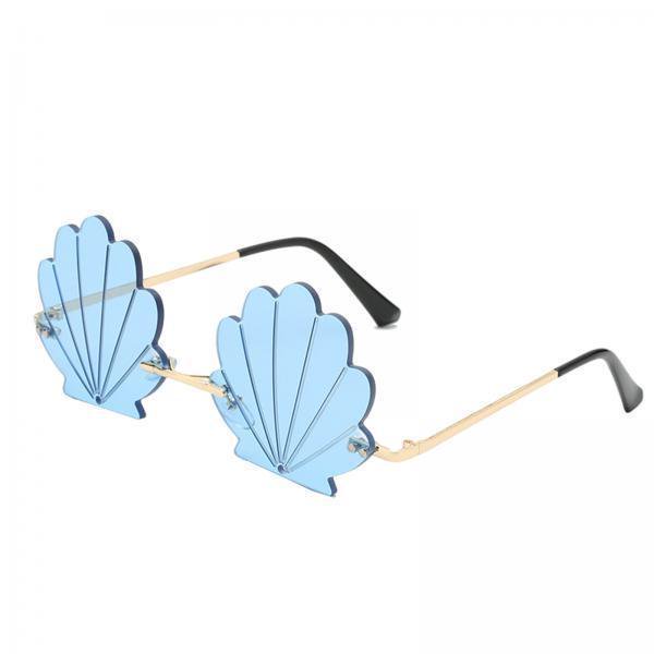 Gafas de sol sin montura para mujer Sunnimix forma de concha azul 136x54cm