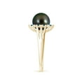 thumbnail image 3 of ANGARA Tahitian Cultured Pearl and Blue Diamond Ring in 14K Yellow Gold for Women | June Birthstone, Birthday, Anniversary, Jewelry Gift for Women | Pearl Ring, 3 of 9