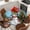 Blue Brown, variant on Dark Blue Christmas Round Tablecloth, Fitted Table Cover with Elastic for 45"-54" Round Tables, Snowman Xmas Tree Snowflake Gifts Elk Table Cloth Outdoor Indoor Dinning Party Waterproof Tablecloths