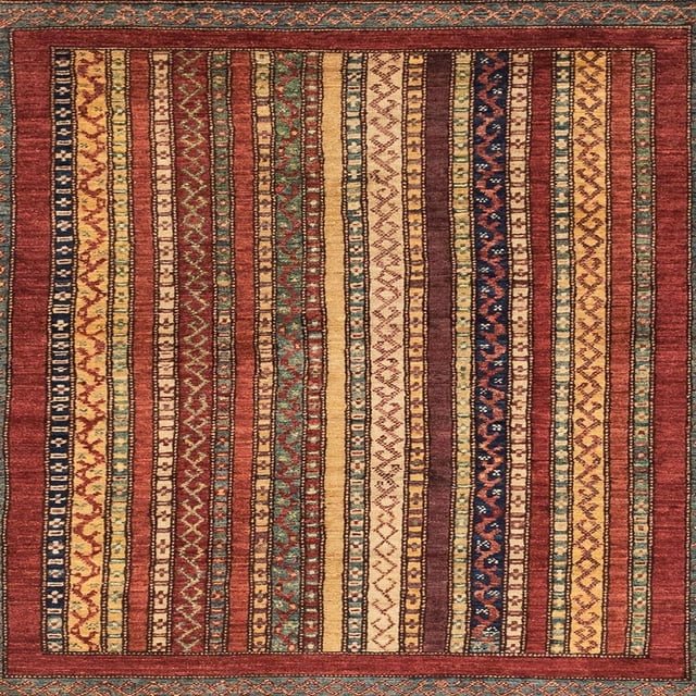 Ahgly Company Tapis d'Aire d'Intérieur Carrés Abstraits Rouges Abstraits, Carré de 7 Pieds