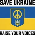 thumbnail image 3 of CafePress - Save Ukraine Raise Your Voices Ringer T - 100% Cotton Ringed T-Shirt, 3 of 4