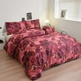 thumbnail image 3 of Luxury Red 3pcs Bedding Comforter Set with Pillow Case SIngle Full Size Bed Linen Duvet Cover Set Queen/King Double Single Bed, 3 of 7