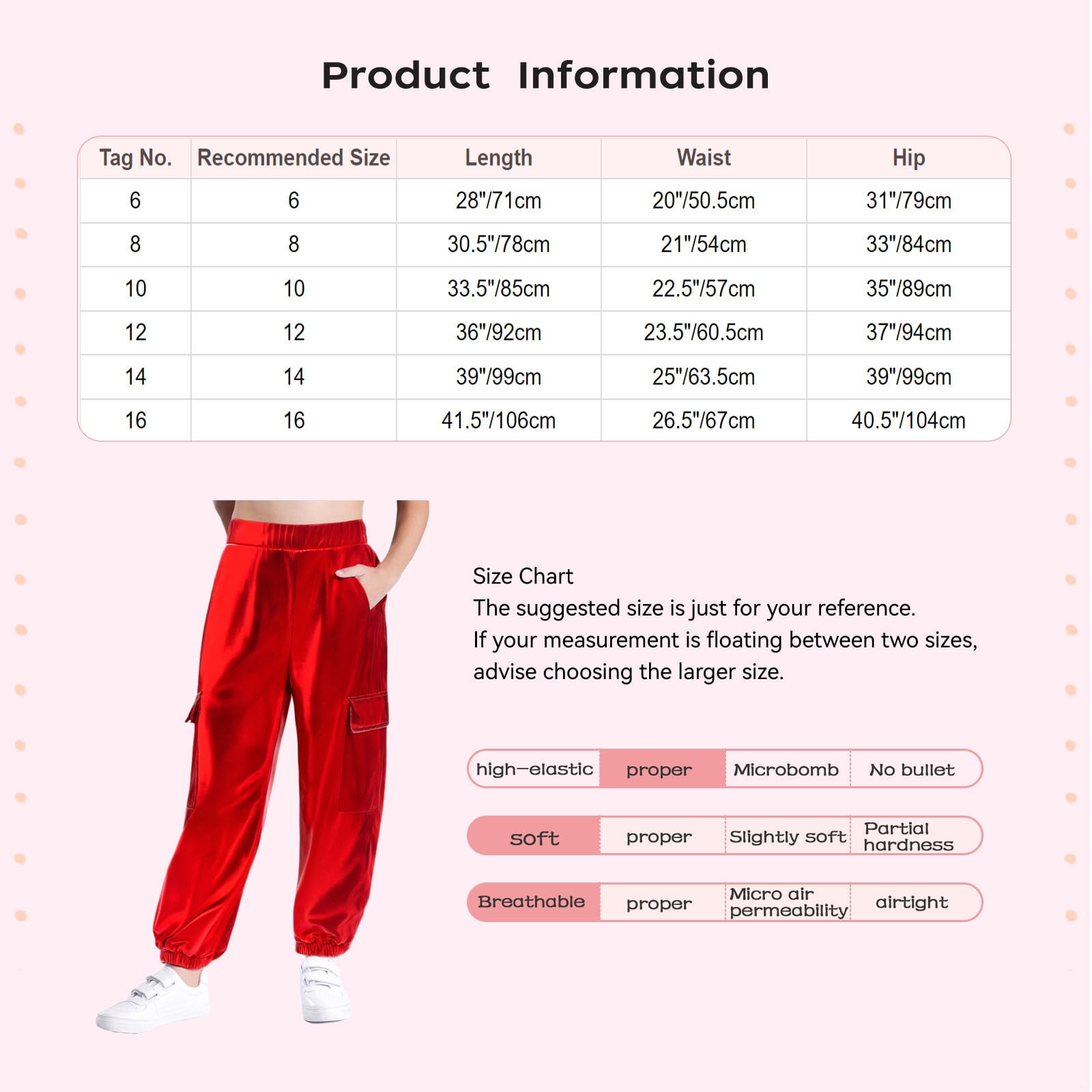 CHICTRY Shiny Holographic Cargo Pants Girls Boys Jazz Hip-Hop Street Dance Wear Trousers with Pockets Silver 10