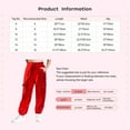 thumbnail image 3 of Miutii Girls Boys Shiny Metallic Dance Cargo Pants Elastic Waistband with Pockets for Hip Hop Jazz Stage Performance Red 6, 3 of 3
