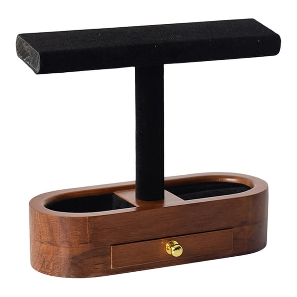 Soporte para pulseras Torre de joyería Organización de mesa Elegante organizador de pulseras 2 capas con cajón