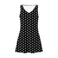 thumbnail image 6 of Odbmxy V-Neck Mini Dresses for Women Plus Size Sleeveless Womens Sun Dresses Pockets Holiday Tank Loose Polka Dots Dresses,Black M, 6 of 7