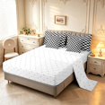 thumbnail image 3 of Manfei Checkered Art 7-Piece Twin Bedding,Glossy Drip Bedding Comforter Set,Black White,Reversible, 3 of 7