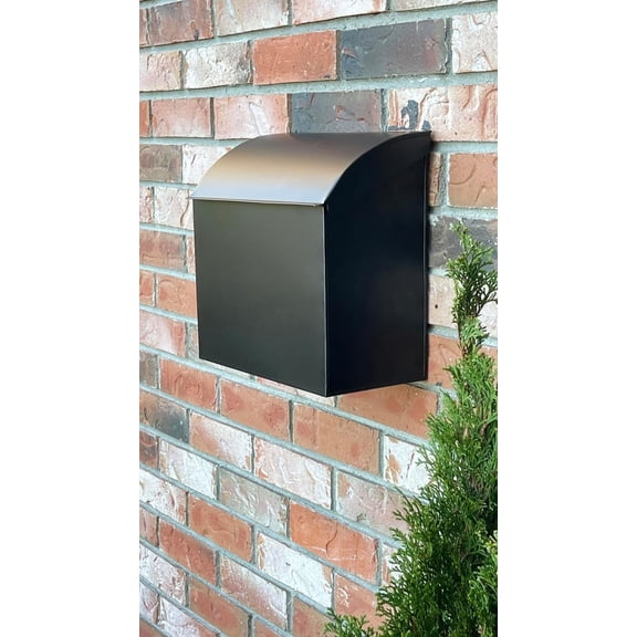 Large Mailbox for House, 12.4”x7.1”x11.8 Black Mailboxes for Outside, Waterproof Mailbox - Baxter-Style Wall Mount Mailboxes for Outside