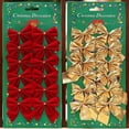thumbnail image 2 of 36/12Pcs Mini Christmas Bow Red Glitter Ribbons Bow Xmas Tree Hanging Pendant Ornament Navidad New Year Party DIY Gifts Supplies, 2 of 5