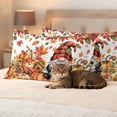 thumbnail image 3 of Fall Gnomes Outdoor Waterproof Pillow Covers, Thanksgiving Orange Pumpkin Rustic Leaves Flowers Decorative Rectangle Throw Pillowcase Sofa Cushion Sham for Patio/Couch/Chair, 20"x12" 2 Pack, 3 of 8