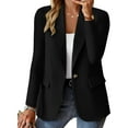thumbnail image 2 of Sopiago Casual Blazers for Women Long Sleeve Suit Coat Regular Fit Work Office Business Formal Suit Jackets Ladies Autumn Winter Outwear Black,L, 2 of 6
