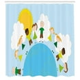 thumbnail image 3 of Ambesonne World Shower Curtain, Smiling on Planet, 69"Wx84"L, Multicolor, 3 of 3