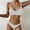 White, variant on Lovzfmll Bikini Set for Women, Solid Color Thin Strap Longline Top and Thong, Bathing Suit for Summer Beach