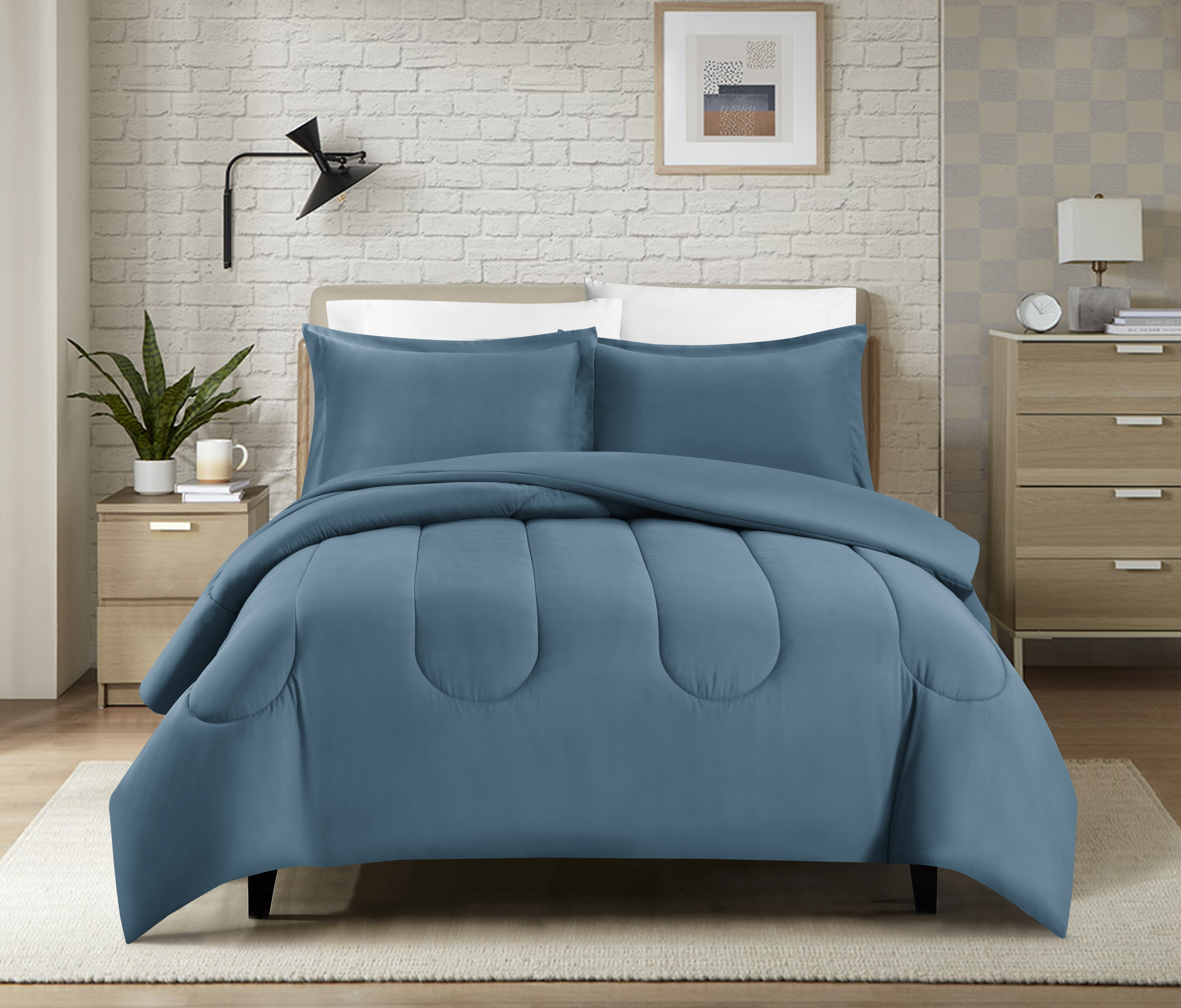 Swift Home Luxury 6 Piece Bed in a Bag, All Season Complete Bedding Set, Twin/ Twin XL, Light Blue