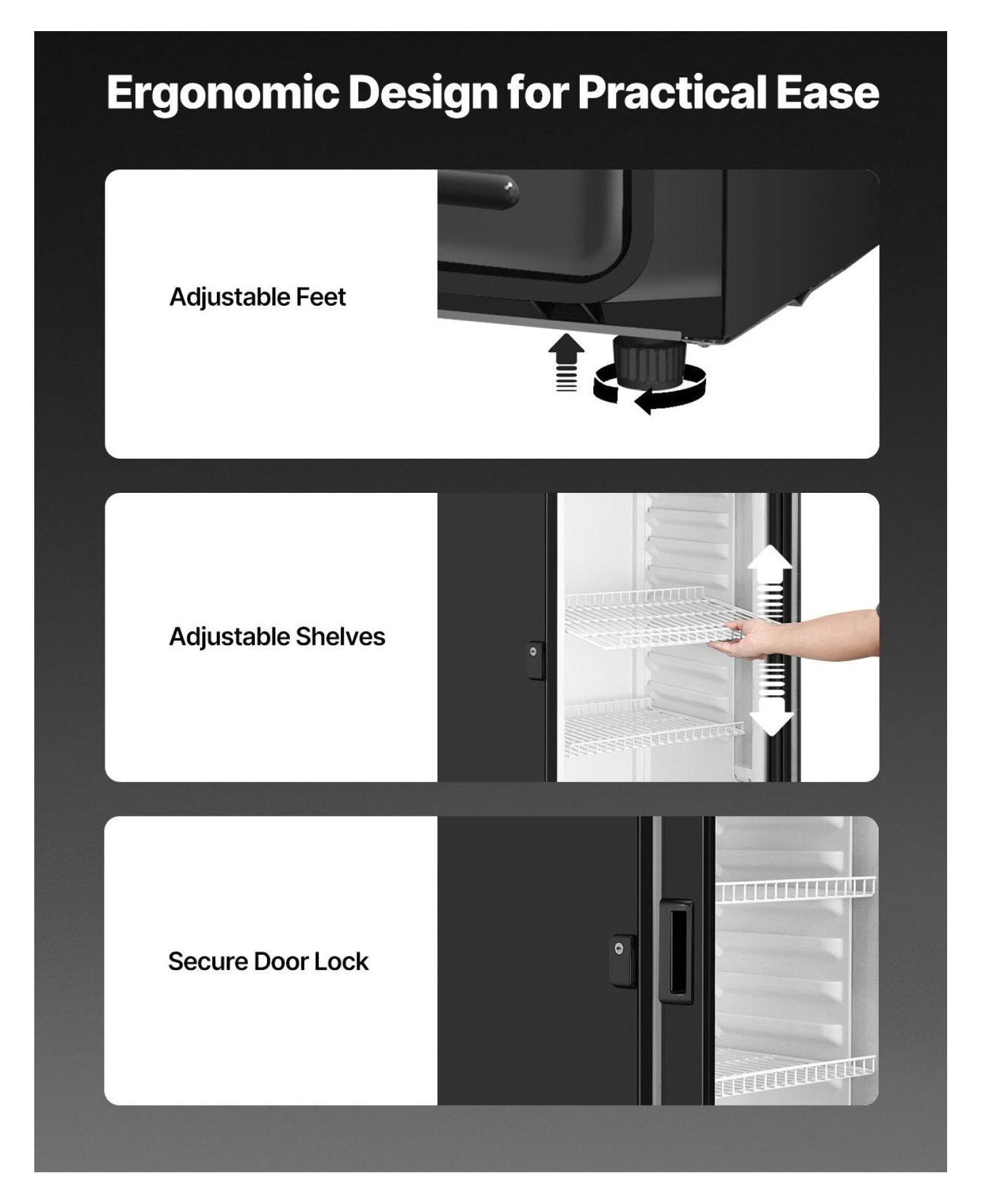 Commercial Refrigerator 12.2 CU.FT Glass Door Display Cooler, Beverage Refrigerator Merchandiser, Adjustable Shelves, Frostless, LED Lighting