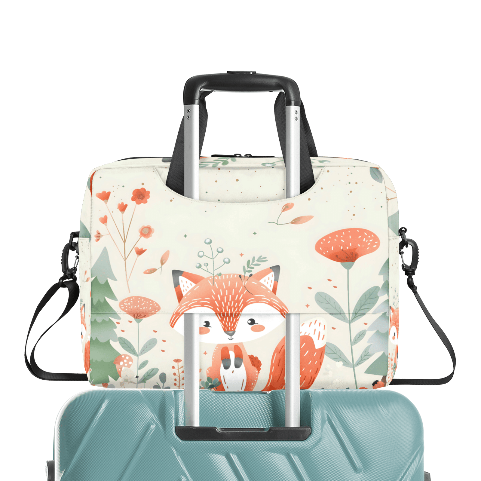 Herdesigns Fox Animals Cute Wildlife Laptop Bag for Women Men, Computer Case Briefcase Messenger Bags, 15-15.6 inch Laptop Sleeve Shoulder Bag