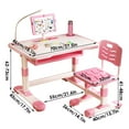 thumbnail image 2 of Fompes Kids Functional Desk and Chair Set Ergonomic Height Adjustable Children School Study Desk with Book Stand LED Light and Storage Drawer for Boys Girls - Pink, 2 of 10