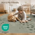 thumbnail image 4 of ODIKA 4'x6' Sage Green Impasto Textured Abstract Washable Area Rug Modern Artistic Brushstroke Motifs With Scattered Circular for Bedroom, Reading Nook, Pet Friendly & Non-Shedding, 4 of 7