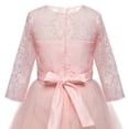 thumbnail image 5 of Flower Girl Dress Long Sleeves Lace Top Tulle Skirt Girls Lace Party Dresses Winter Fall Wedding Bridesmaid Gown 3/4 Sleeve Princess Dresses, 5 of 7