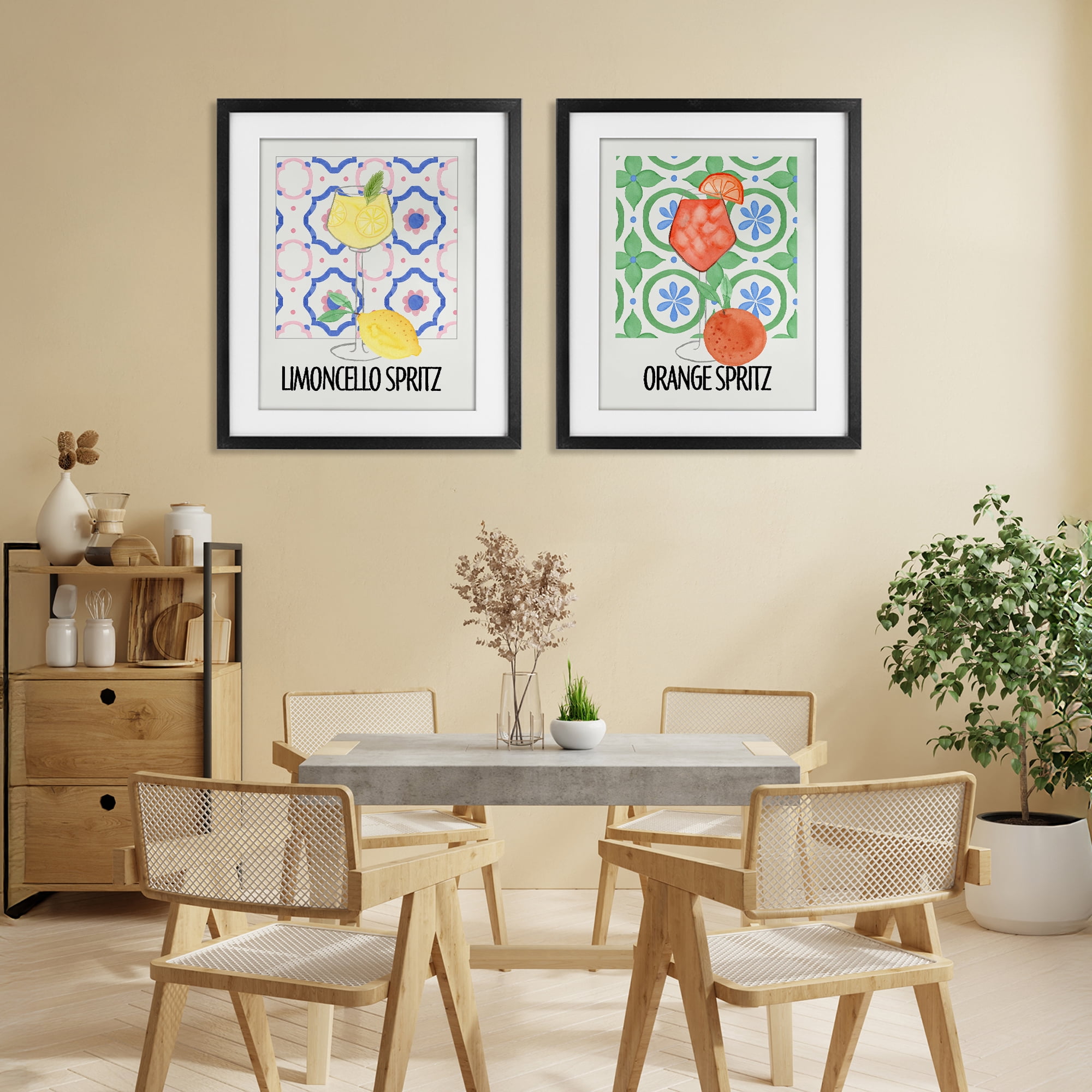 Stupell Industries Citrus Spritz On My Mind 2 Piece Black Framed Print Under Glass Set, design by Nina Jacobs