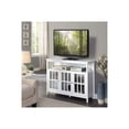 thumbnail image 3 of HomeStock Contemporary Cool TV Stand with Storage Cabinets, Shelved Storage Behind Glass Doors, 36"D x 15.5"W x 35.5"H, Smart Cable Management for a Tidy Entertainment Area-Color:White,Size:48 inch, 3 of 9