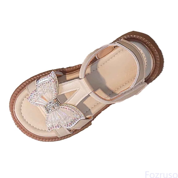 Fozruso Girls Sandals For Toddlers And Kids Breathable Lightweight Comfortable Everyday Casual Outdoor School Shoes For Spring And Summer 2 12Y,Sizes 8 Little Kid 2-2.5 Years(Beige)