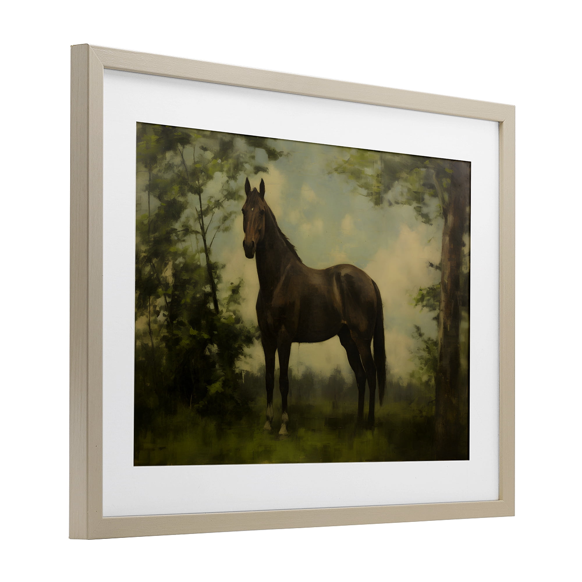 Stupell Industries Forest Horse Portrait Birch Framed Print Under Glass, design by Petal Prints Design
