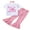five, variant on Toddler Baby Girls Birthday Outfits Sweet Three/Four/Fiove Sweet Romper Shirts Doughnut Flared Pants Headband Set