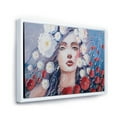 thumbnail image 3 of Designart 'Portrait Of A Young Lady With Red & White Flowers' Traditional Framed Canvas Wall Art Print, 3 of 5