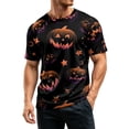 thumbnail image 4 of Mens Halloween Shirts Casual Halloween Tees Short Sleeve Tops for Men Crewneck Pumpkin Print Halloween Mens Shirt Casual, 4 of 5