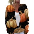 thumbnail image 2 of Halloween Cardigan Sweaters for Women Novelty Halloween Pumpkin Womens Cardigan Sweaters Knit Button Up Cropped Long Sleeve Fall Fashion Comfy Tunic Sweater Orange 4XL, 2 of 6