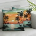 thumbnail image 2 of WERPE Satin Throw Pillow Covers Palm Trees Throw Pillow Covers Modern Tropical Palm Trees Decorative Pillows for Bed Hidden Zipper for Couch Bed Home Decor 2pcs, 2 of 6