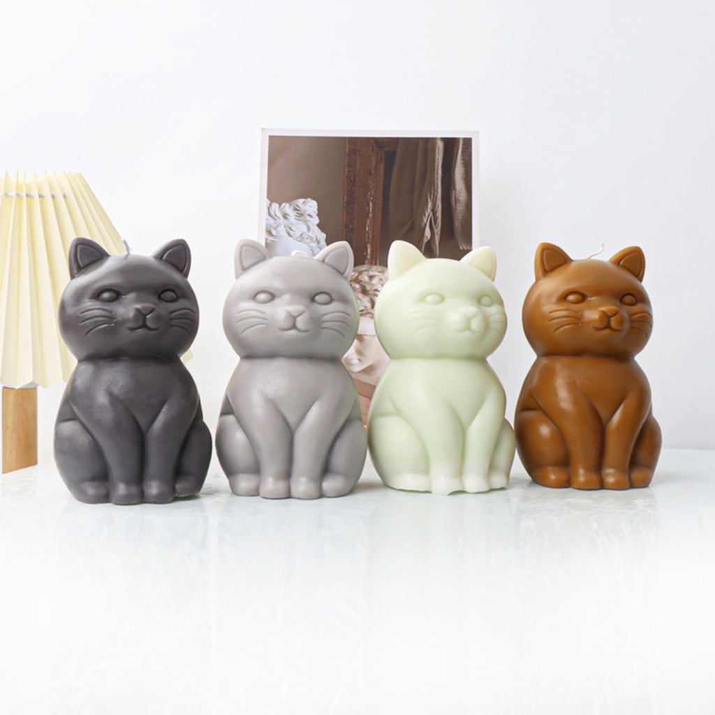 WINDLAND 3D Fat Cat Shape Silicone Mold Candle Making Tool DIY Candle Moulds Ornaments