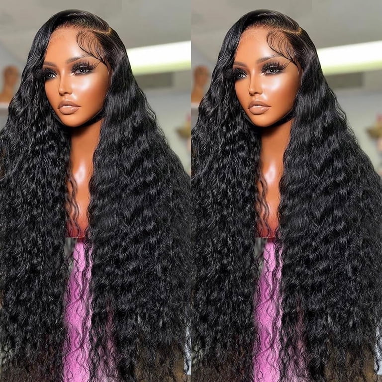 28 Inch 13x6 Deep Wave Lace Front Wigs Human Hair 180  display picture 1