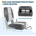 thumbnail image 5 of Boat Seats,Low/High Back Boat Seating Fishing Boat Seat,2 Pack,Stainless Steel Screws Included,Fold-Down Fishing Boat Seats Waterproof Captain Aluminum Hinges & Thick Soft Cushion, 5 of 7