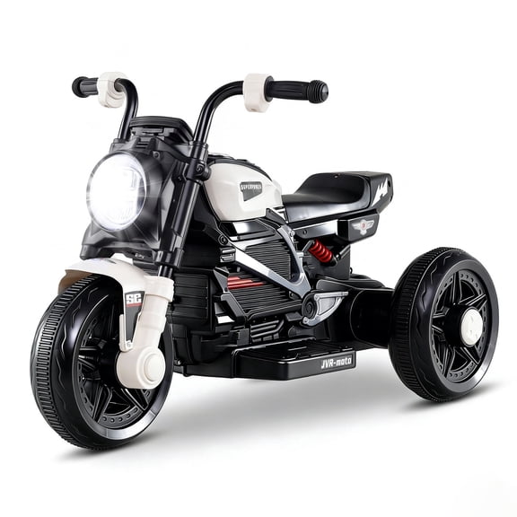 OLAKIDS 6V Kids Motorcycle with Forward & Reverse Switch, Headlight, Horn, Music, Story, USB Port, 3-Wheel Battery Powered Electric Ride on Toys for Toddler Boys Girls