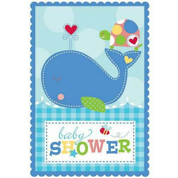 Various Baby Shower Ahoy Baby Invitations with Envelopes, 8 Count