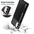 thumbnail image 5 of for iPhone 12 Mini Case 5G Wallet 4-Card ID Slot Credit Card Holder Flip Door Hidden Pocket Anti-Scratch Dual Layer Hybrid TPU Bumper Armor Protective Hard Shell Cover Black 5.4 inch, 5 of 12