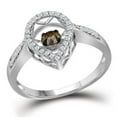 thumbnail image 2 of Size 6 - 10k White Gold Round Diamond Teardrop Moving Dancing Rhythm Solitaire Ring 3/8 Cttw, 2 of 3