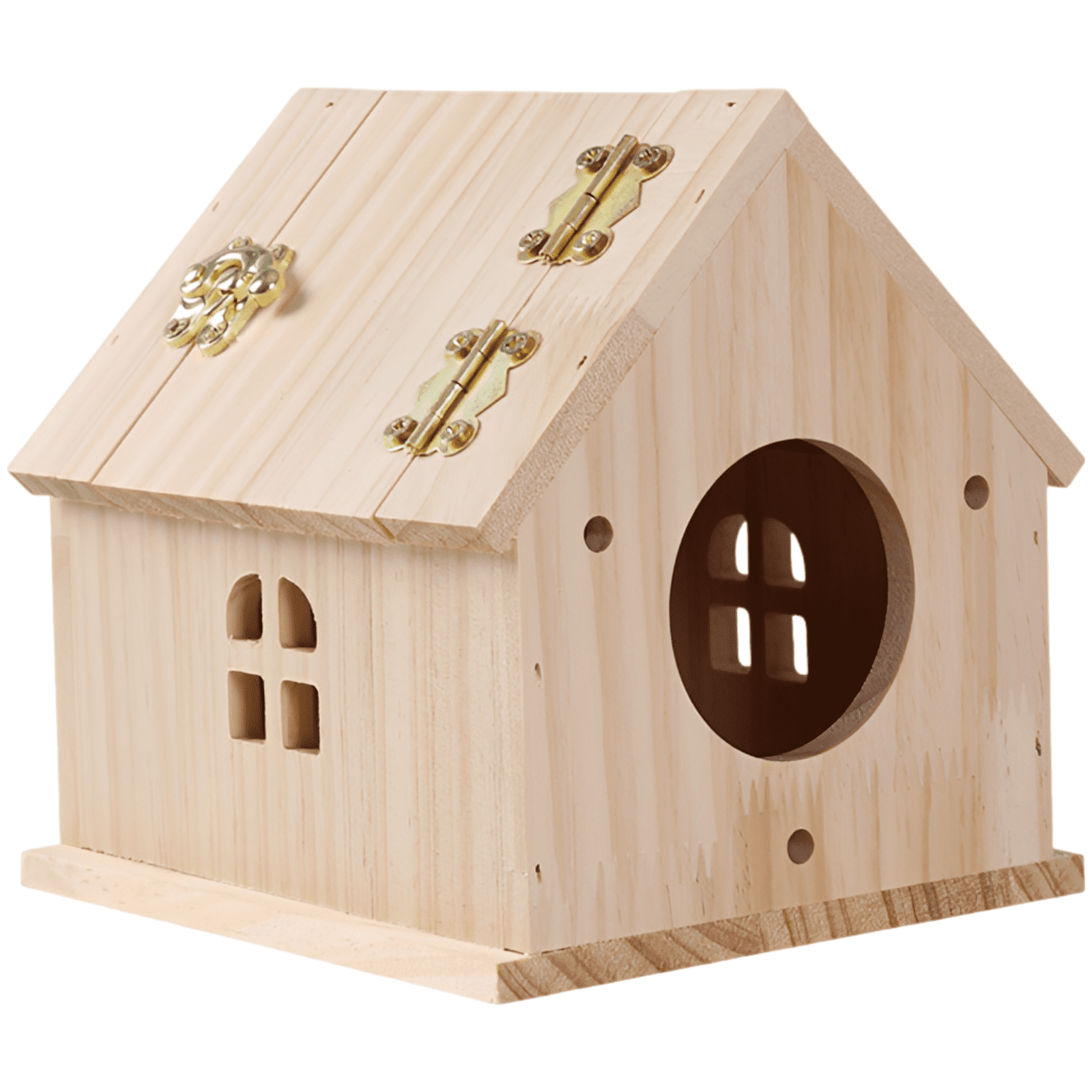 Wooden Parrot Breeding Box, 6 in / 15.2 cm Birdhouse, Solid Wood Bird Nest for Parakeet Cockatiel Lovebird Finch Canary, Rust Roof, Spacious Interior, Birdcage Accessory
