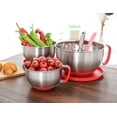 thumbnail image 7 of Mixing Bowls with  Set: Stainless  Mixing Bowls with Handles, Non-Slip Bottom & Pour Spout - Red, 3 quarts, 7 of 7