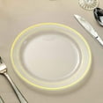 thumbnail image 2 of Efavormart 10 Pcs -Clear with Gold 7.5" Round Disposable Plastic Plate for Wedding Party Banquet - Tres Chic Collection, 2 of 11