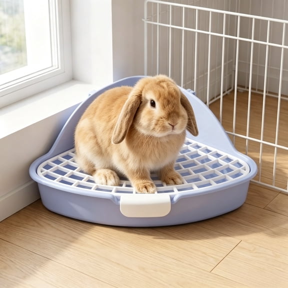 Rabbit Corner Litter Box – Triangle Trainer Bunny Toilet Pan for Rabbits, Guinea Pigs, and Small Pets