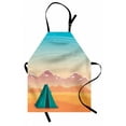 thumbnail image 1 of Camping Apron, Travel Tent on a Barren Rural Autumn Field Distant Snowy Mountains and Starry Sky, Unisex Kitchen Bib with Adjustable Neck for Cooking Gardening, Adult Size, Multicolor, by Ambesonne, 1 of 4