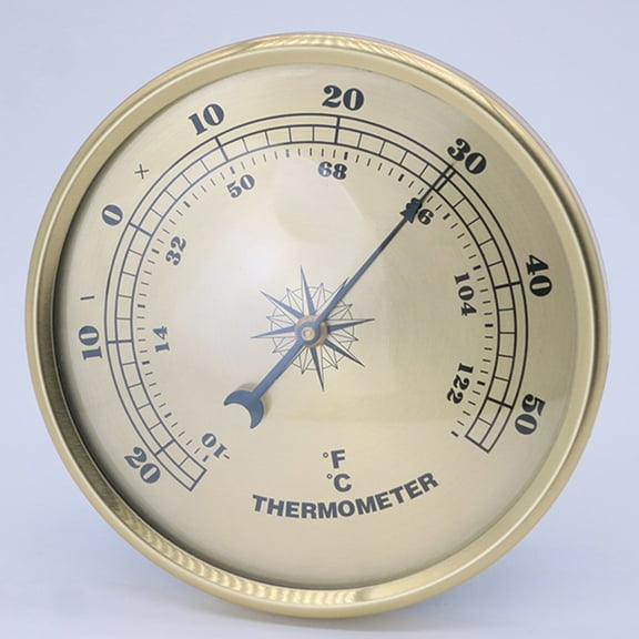 HAMPPLIES Thermometer Outdoor Weather Temperature Gauge Metal Golden 1Set